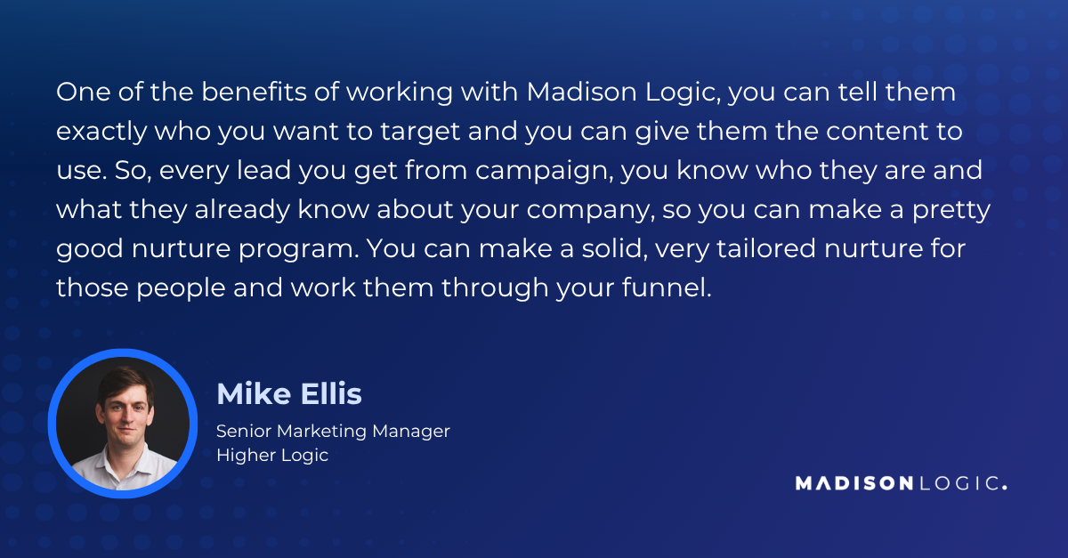 Mike Ellis discussing benefits of working with Madison Logic.