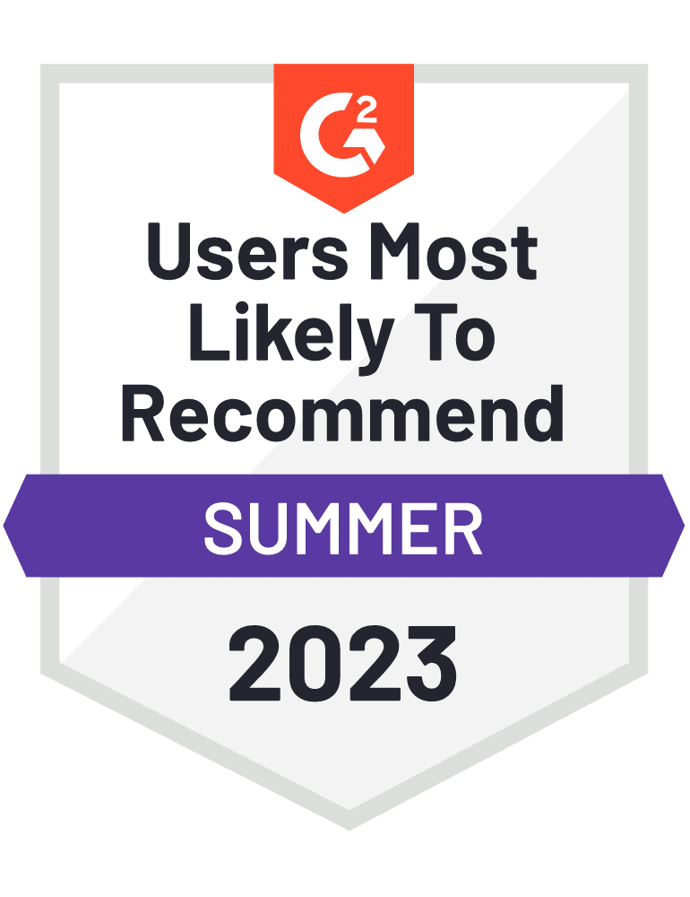 G2 Users Most Likely to Recommend - Summer 2023